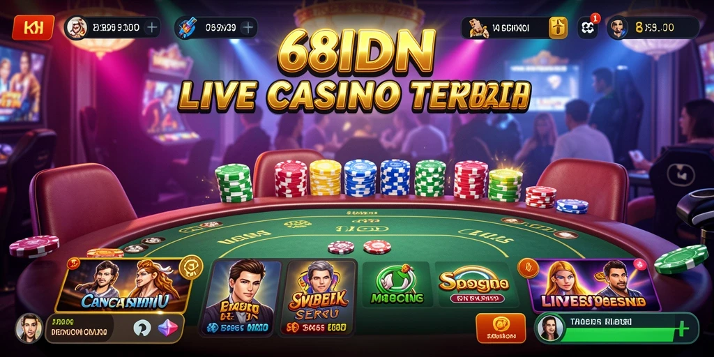 Tampilan gameplay Live Casino yang imersif dan interaktif di 68IDN.