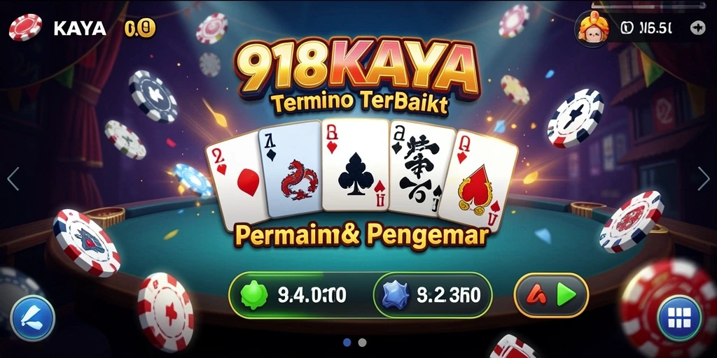 Screenshot utama 918KAYA menampilkan serunya bermain Domino secara online.
