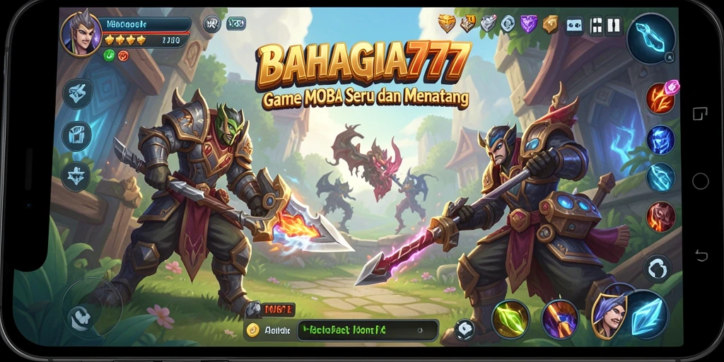 Tampilan gameplay seru BAHAGIA777 dalam pertarungan tim.