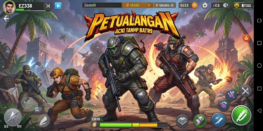 Tampilan gameplay mendebarkan dari EZ338 dengan aksi penuh tantangan.