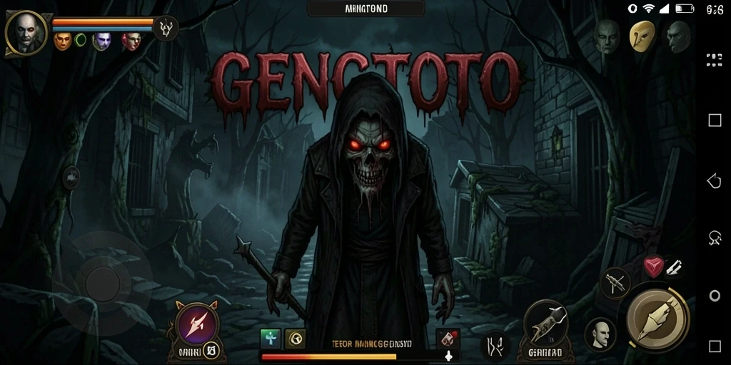 Tampilan menakutkan dari gameplay GENGTOTO dengan suasana kegelapan.