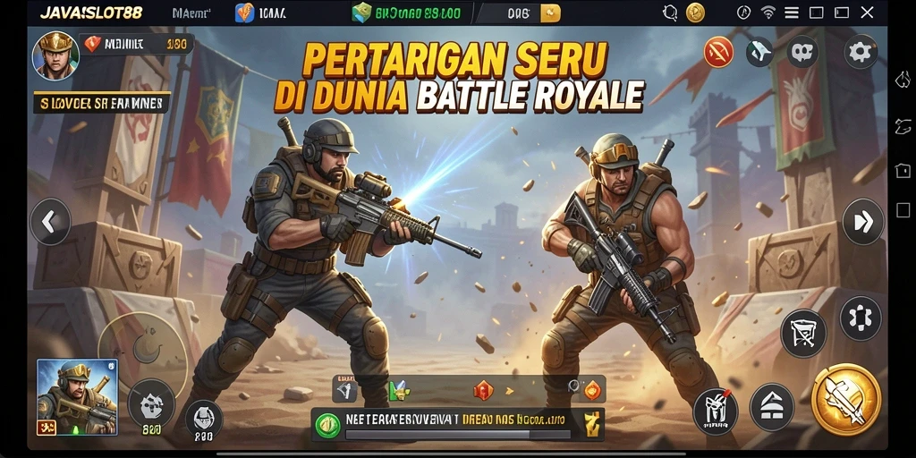 Tampilan menarik dari gameplay seru JAVASLOT88 Battle Royale.