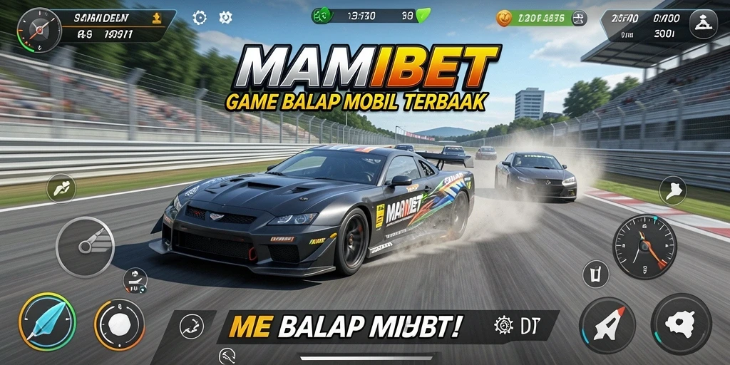 Gameplay mendebarkan di MAMIBET dengan mobil balap yang cepat.