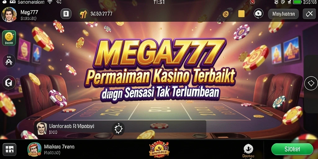 Tampilan menakjubkan dari gameplay Kasino di MEGA777.