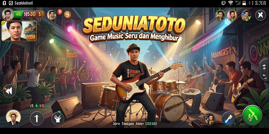 Tampilan aksi seru dalam permainan musik SEDUNIATOTO.