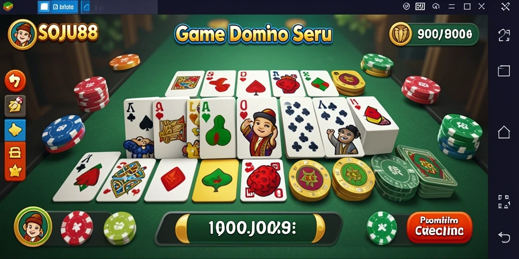 Tampilan gameplay menarik di SOJU88 dengan Domino yang seru.